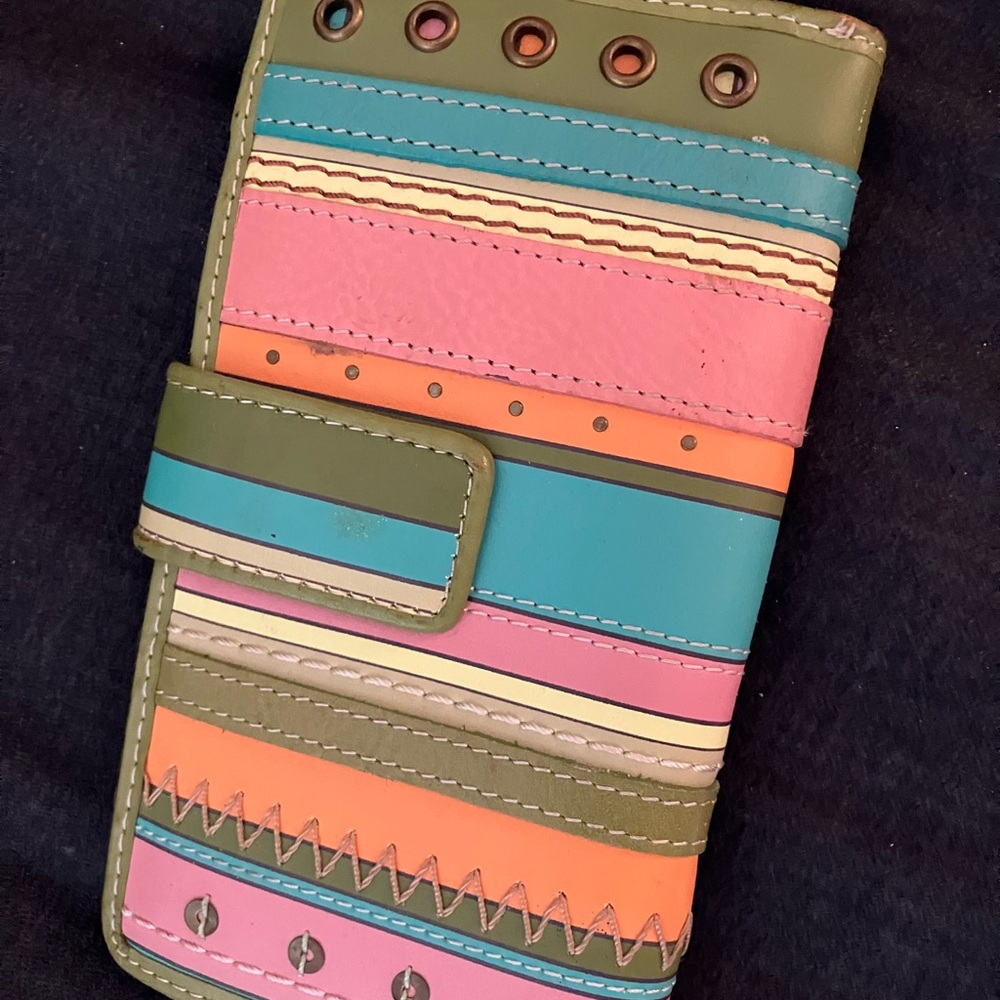 Fossil colorful, leather stripes wallet